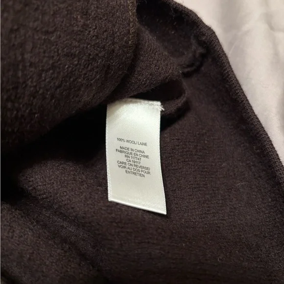 David Brooks 100% Wool Embroidered Cardigan Sweater Jacket Brown Floral Size L - Picture 4 of 12